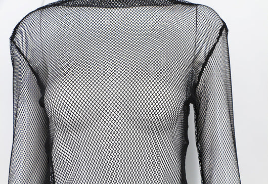 Playera Semitransparente de Cuello Alto y Manga Larga - Image 3