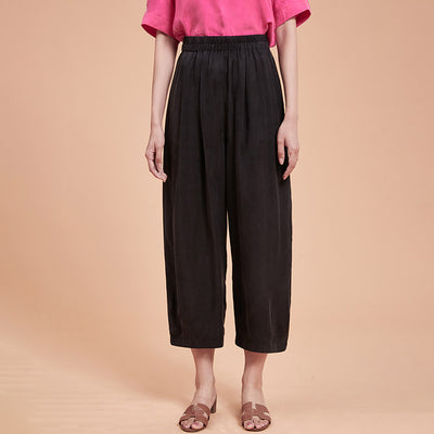 Pantalón Cropped Ancho con Drapeado Elegante - Image 2