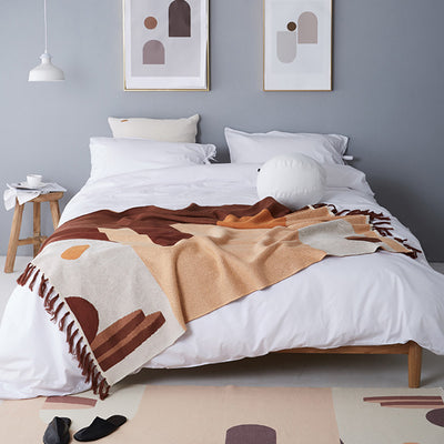 Manta Tejida Nórdica Morandi para Sofá y Cama - Manta Transpirable Multiusos
