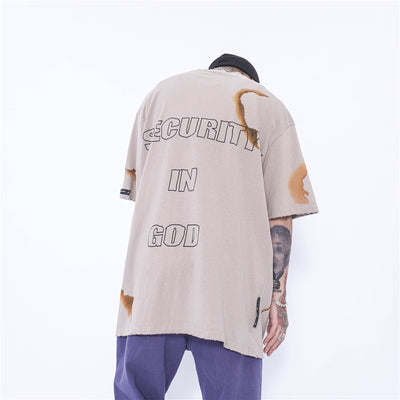 Playera Manga Corta Estampado Llama Fuego Tendencia Urbana Hombre - Image 3