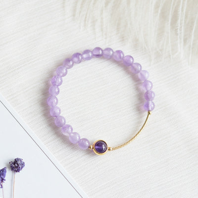 Pulsera de Amatista Lavanda Natural - Diseño Circular Elegante - Image 8