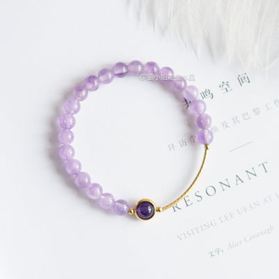 Pulsera de Amatista Lavanda Natural - Diseño Circular Elegante - Image 9