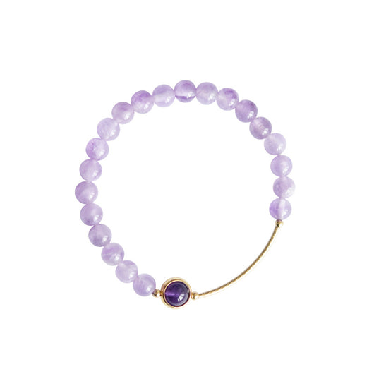 Pulsera de Amatista Lavanda Natural - Diseño Circular Elegante