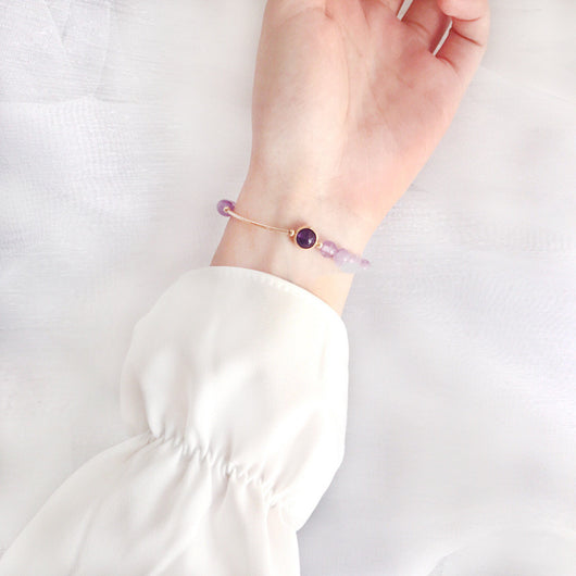 Pulsera de Amatista Lavanda Natural - Diseño Circular Elegante - Image 4