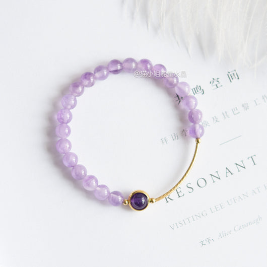 Pulsera de Amatista Lavanda Natural - Diseño Circular Elegante - Image 5