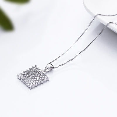 Collar de Plata 925 con Circonita Micro-incrustada y Cadena de Caja - Image 9