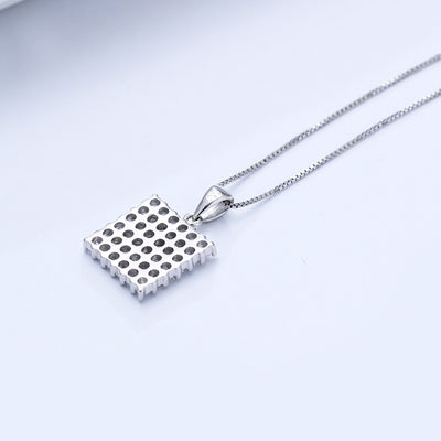 Collar de Plata 925 con Circonita Micro-incrustada y Cadena de Caja - Image 2