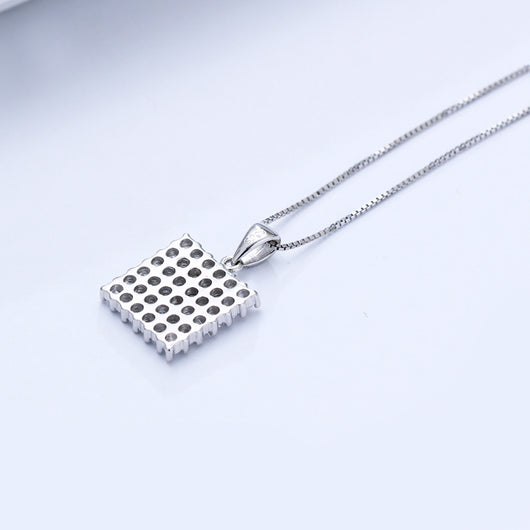 Collar de Plata 925 con Circonita Micro-incrustada y Cadena de Caja - Image 2