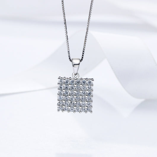 Collar de Plata 925 con Circonita Micro-incrustada y Cadena de Caja - Image 5