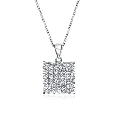 Collar de Plata 925 con Circonita Micro-incrustada y Cadena de Caja - Image 4