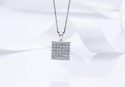 Collar de Plata 925 con Circonita Micro-incrustada y Cadena de Caja - Image 6