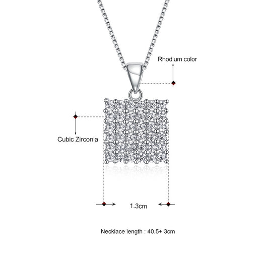 Collar de Plata 925 con Circonita Micro-incrustada y Cadena de Caja - Image 3