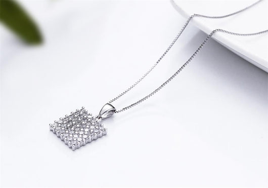Collar de Plata 925 con Circonita Micro-incrustada y Cadena de Caja - Image 7