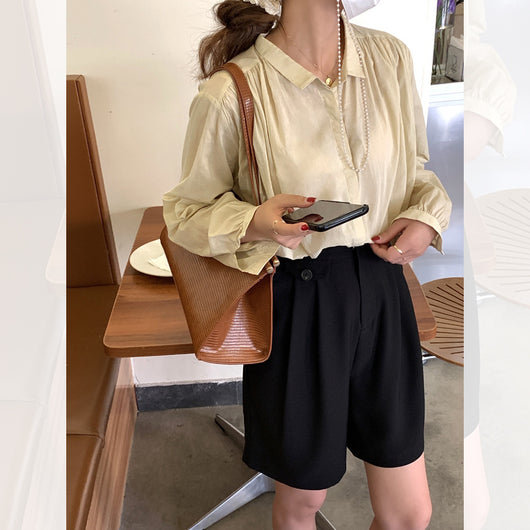 Shorts Negros Talle Alto Estilo Coreano - Image 11