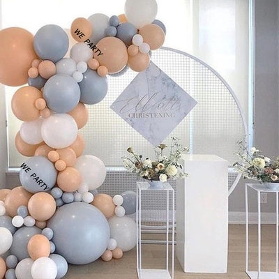 Set de Globos Macaron Naranja y Gris para Bodas y Eventos - Image 3