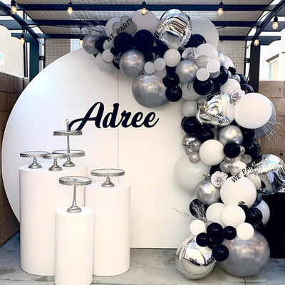 Set de Globos Macaron Naranja y Gris para Bodas y Eventos - Image 2