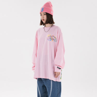 Playera Suelta Estilo Hong Kong con Estampado Divertido para Parejas - Image 2