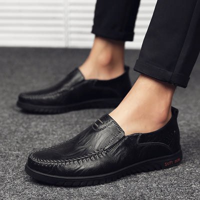Zapatos Casuales de Cuero Transpirable con Cierre Fácil para Hombre - Image 13