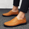Zapatos Casuales de Cuero Transpirable con Cierre Fácil para Hombre