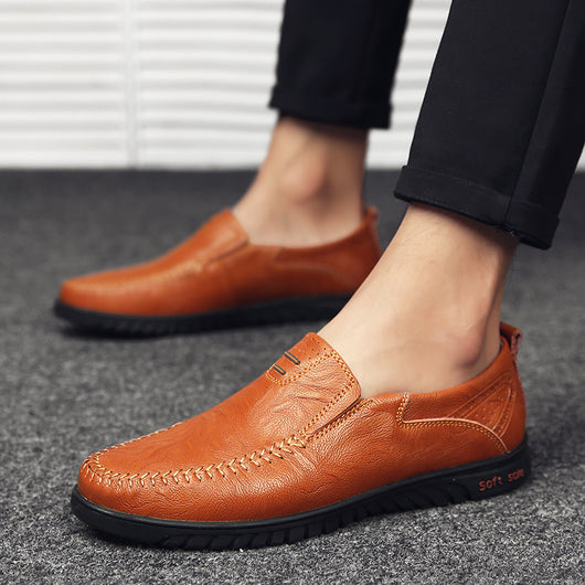 Zapatos Casuales de Cuero Transpirable con Cierre Fácil para Hombre - Image 3