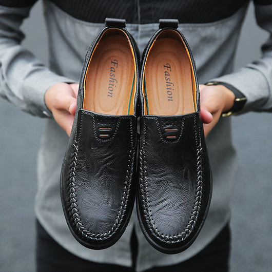 Zapatos Casuales de Cuero Transpirable con Cierre Fácil para Hombre - Image 5