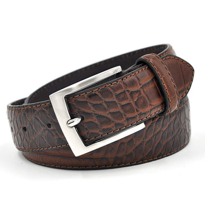 Cinturón de Cuero Dividido para Hombre - Diseño Lujo con Patrón Exclusivo - Image 4