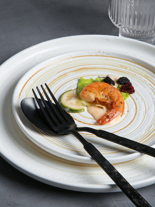 Plato de Postre Cerámica Pintada a Mano Estilo Japonés