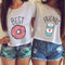 Camiseta Suelta Estampada para Mujer