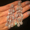 Water Drop Long Zircon Silver Plated Earrings