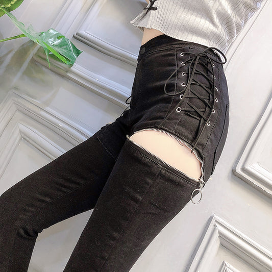 Pantalón Slim Fit con Detalles de Cierre y Corte Dividido - Image 2
