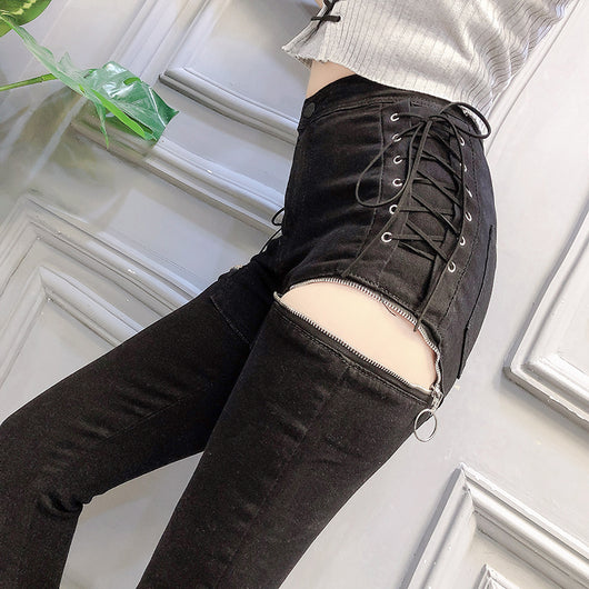 Pantalón Slim Fit con Detalles de Cierre y Corte Dividido - Image 2
