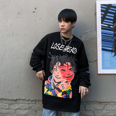 Playera de Manga Larga con Estampado de Personaje Cartoon - Estilo Urban para Hombre - Image 20