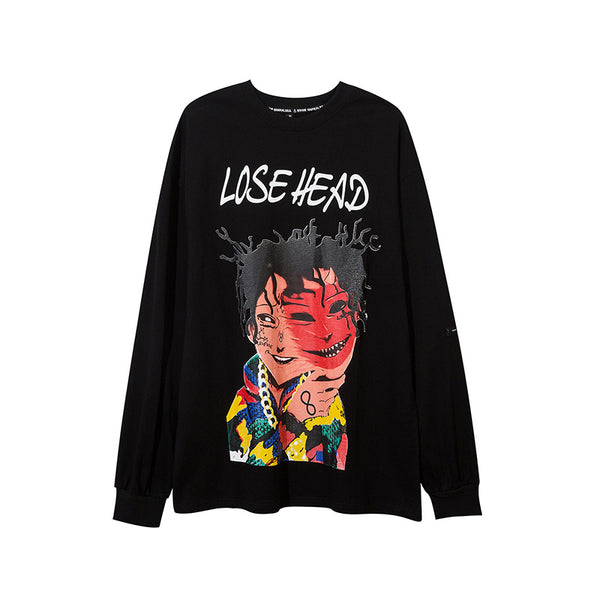 Playera de Manga Larga con Estampado de Personaje Cartoon - Estilo Urban para Hombre