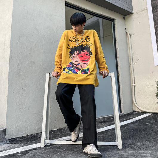 Playera de Manga Larga con Estampado de Personaje Cartoon - Estilo Urban para Hombre - Image 7