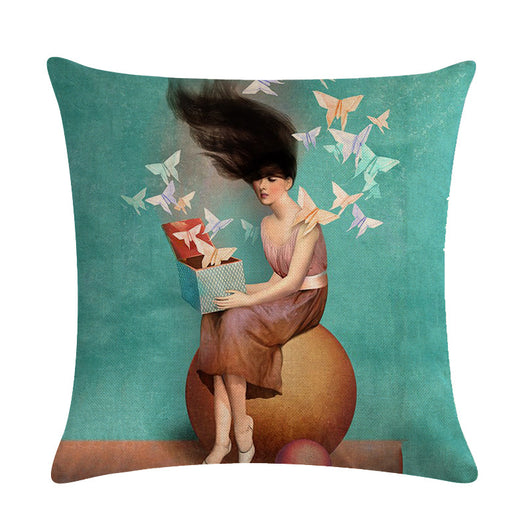 Funda de Almohada de Lino Serie Cuento de Hadas para Niña - Image 2