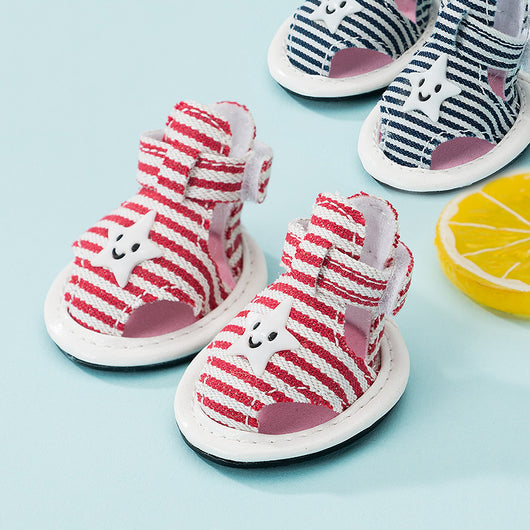 Sandalias de Lona a Rayas para Perros - Zapatos Transpirables con Suela Antideslizante - Image 9