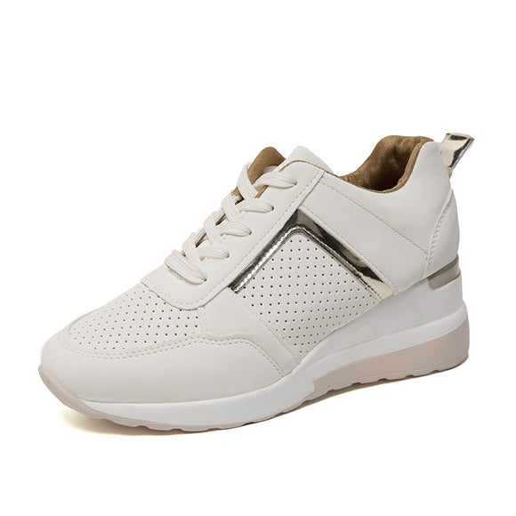 Zapatillas Deportivas con Cuña Plataforma - Tenis Casuales Cómodos Transpirables