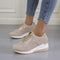 Zapatillas Deportivas con Cuña Plataforma - Tenis Casuales Cómodos Transpirables