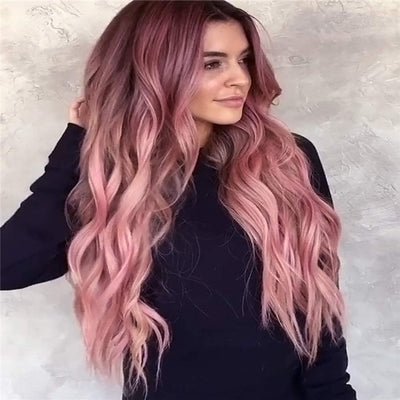 Peluca Larga Ondulada Estilo Harajuku - Cabello Rizado Voluminoso Púrpura - Image 10
