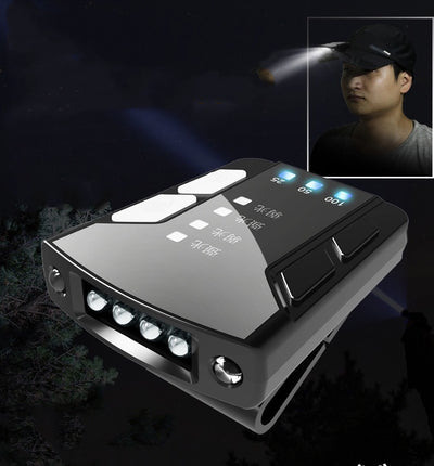 Linterna Frontal LED Recargable USB para Pesca Nocturna con Indicador de Carga