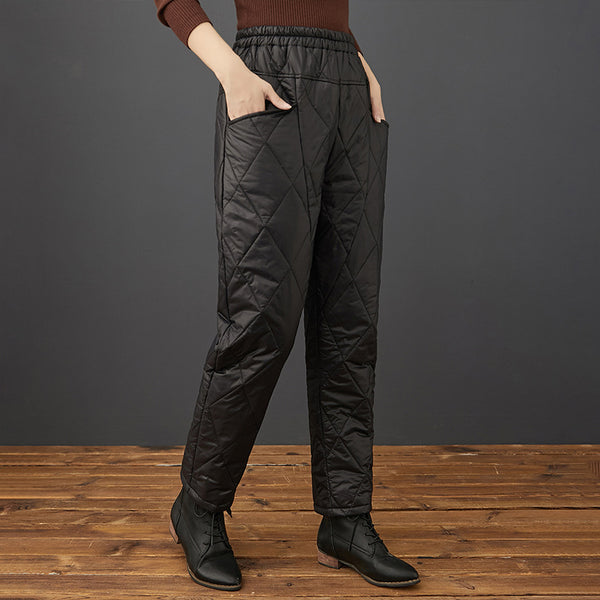 Pantalones Harem de Algodón con Patrón de Diamantes
