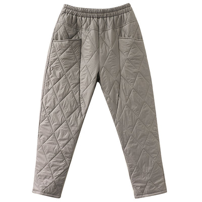 Pantalones Harem de Algodón con Patrón de Diamantes - Image 5
