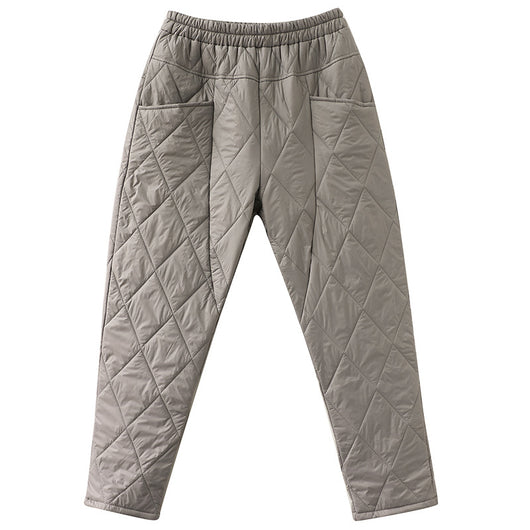 Pantalones Harem de Algodón con Patrón de Diamantes - Image 5