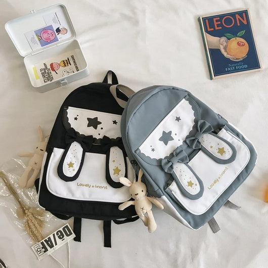 Mochila Estudiantil con Lazo y Lindas Orejas de Conejo - Image 10