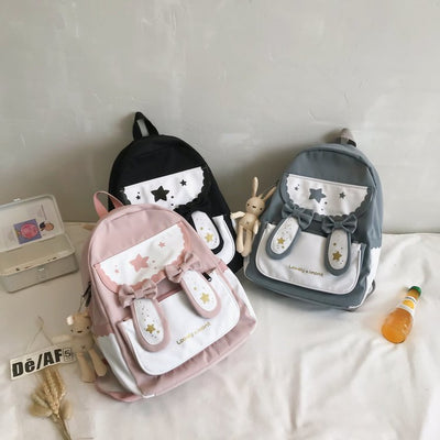 Mochila Estudiantil con Lazo y Lindas Orejas de Conejo - Image 3