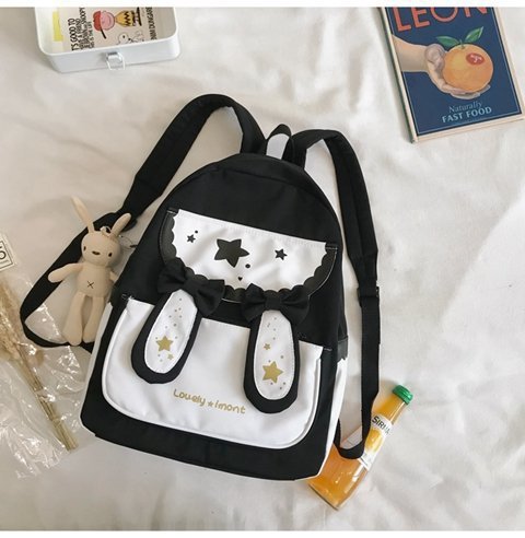 Mochila Estudiantil con Lazo y Lindas Orejas de Conejo - Image 2