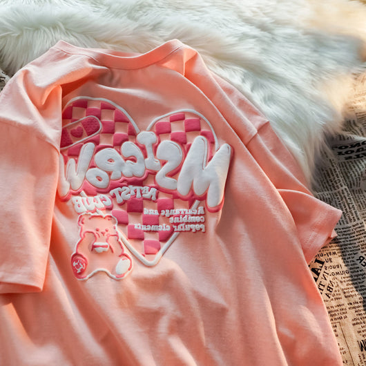 Playera a Cuadros para Parejas - Diseño Coreano Manga Corta Mujer - Image 11