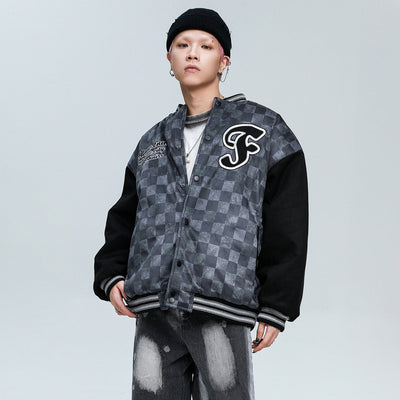 Chaqueta Acolchada de Algodón a Cuadros - Estilo Béisbol - Image 12