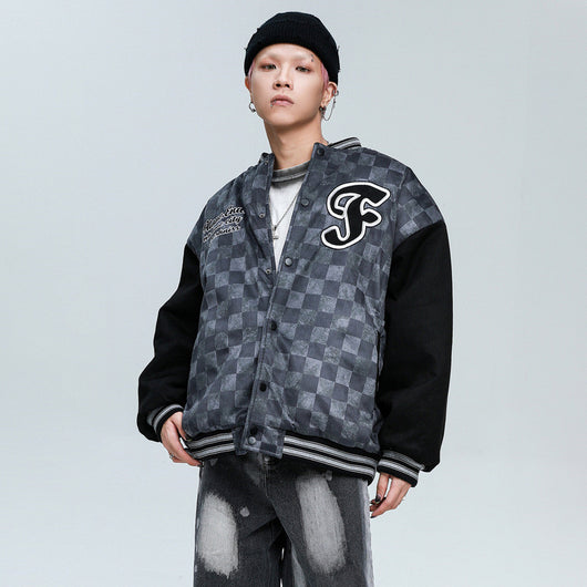 Chaqueta Acolchada de Algodón a Cuadros - Estilo Béisbol - Image 12