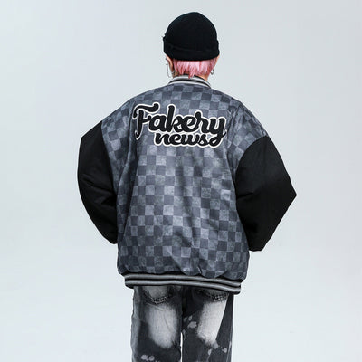 Chaqueta Acolchada de Algodón a Cuadros - Estilo Béisbol - Image 6